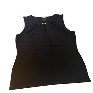XL DKNY FLOWY SLEEVELESS BLACK TOP